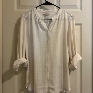 Loft White Soft Shirt (Size Small Petite) (NEVER WORN)